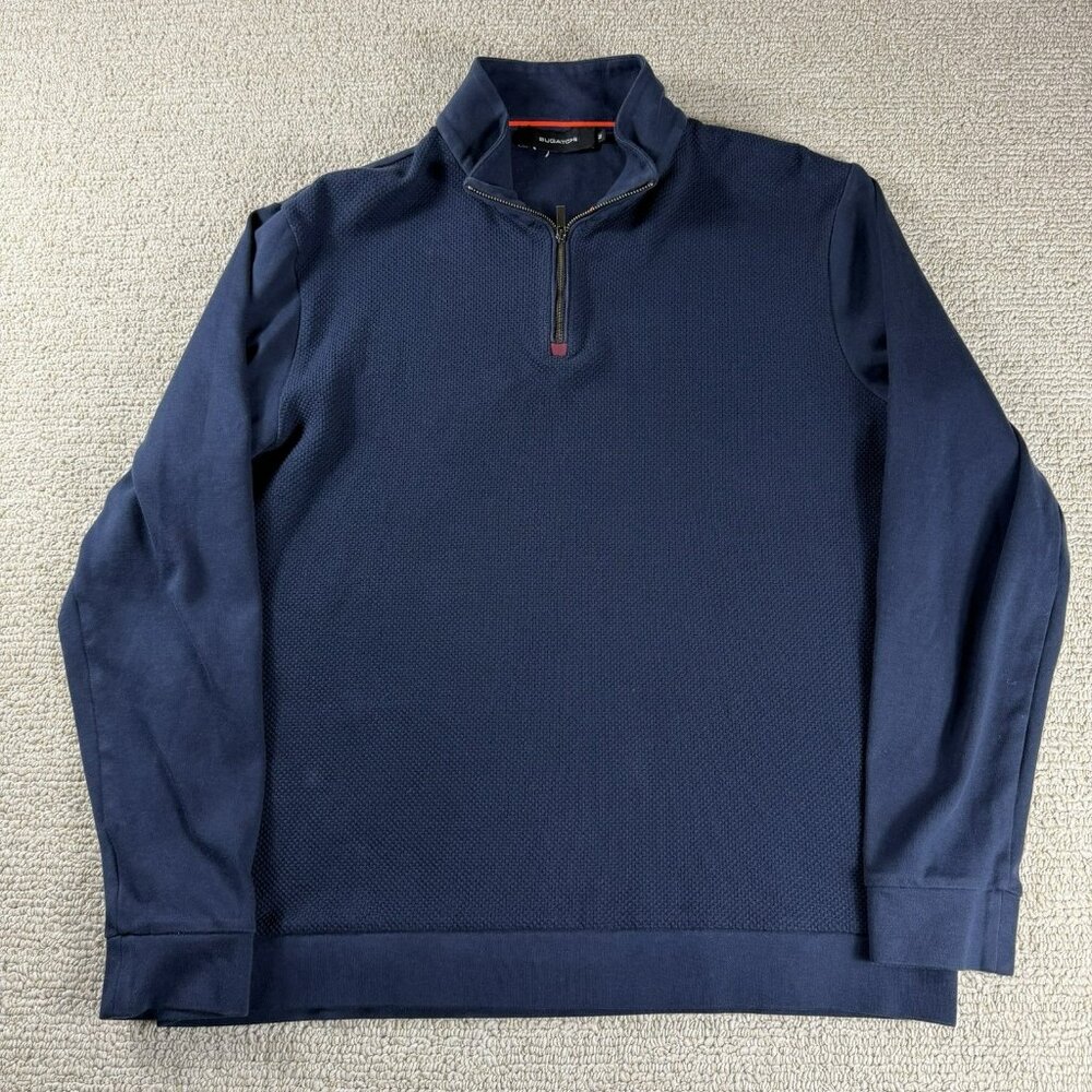 Bugatchi 1/4 Zip Casual Long Sleeve Sweatshirt Blue Men’s Size Medium